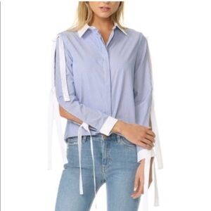 NWT ENDLESS ROSE PRESSED SHIRT WITH BOW SLEEVES